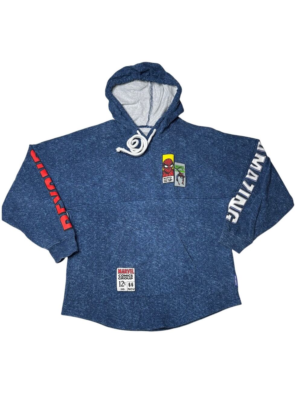 Marvel Disney Spider-Man Spirit Jersey 60th Anniversary Hoodie Blue Size S
